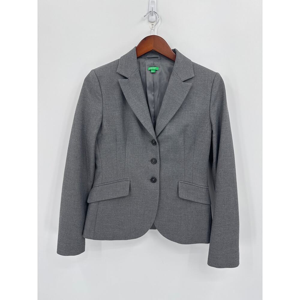 United Colors Of Benetton Gray Tailored Blazer Jacket Size 44 EU (US 8-10)